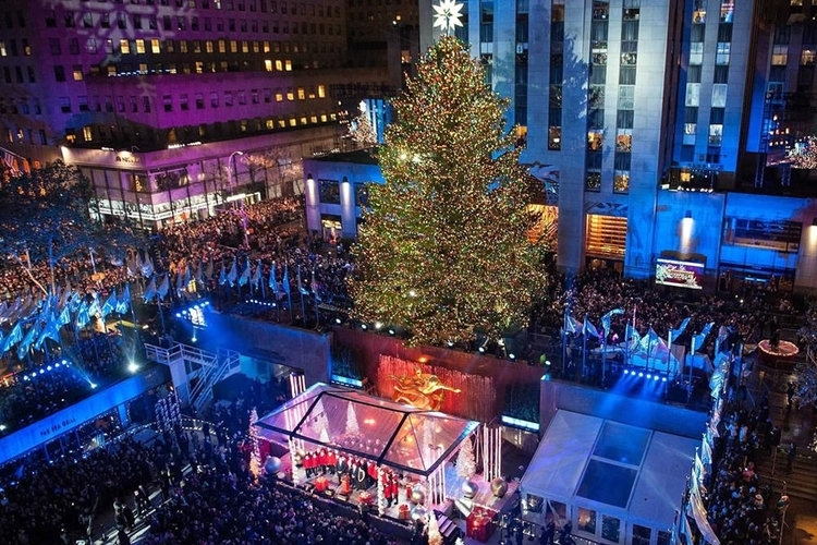 ニューヨーク 予約 クリスマスイルミネーションツアー デラックス 送迎付き フルコースお食事付き
